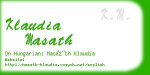 klaudia masath business card